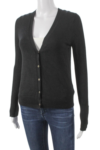 Zara Women Viscose V Neck Black Cardigan Long Sleeve Size S
