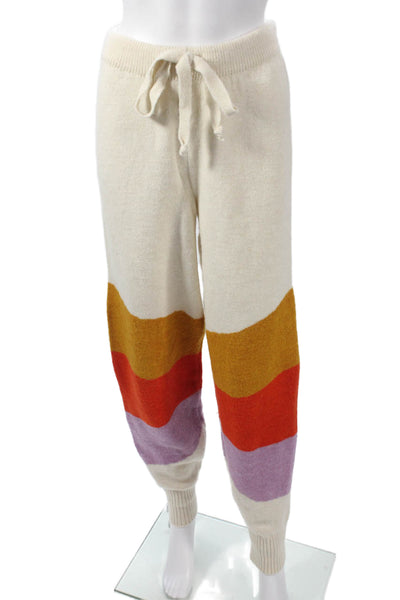 Daily Practice Women Jogger Pants Ivory Colorblock Drawstring Size XS