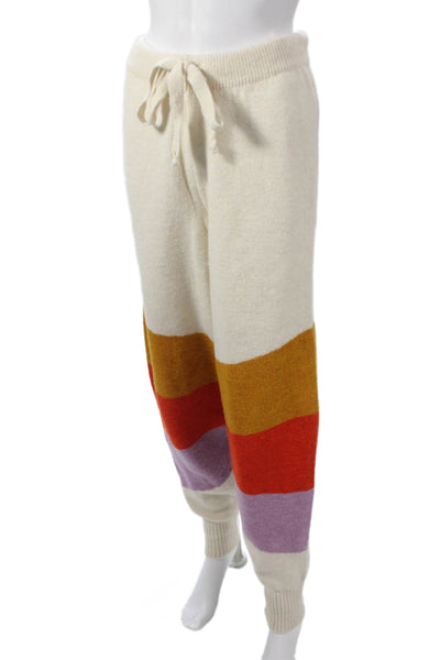 Daily Practice Women Jogger Pants Ivory Colorblock Drawstring Size XS