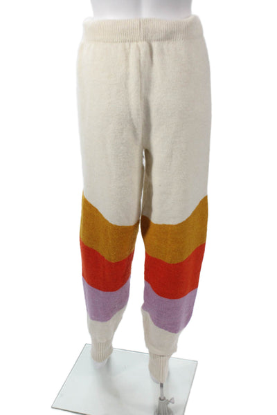 Daily Practice Women Jogger Pants Ivory Colorblock Drawstring Size XS