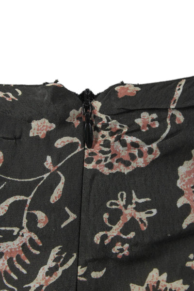Ba&Sh Womens Wrap Skirt Green Floral Viscose Knee Length Zip Size XS