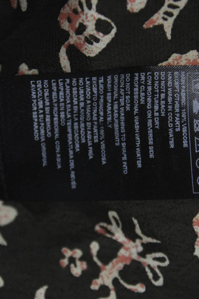 Ba&Sh Womens Wrap Skirt Green Floral Viscose Knee Length Zip Size XS