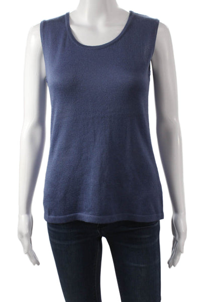 Jennifer Tyler Women Blue Basic Tank Round Neck Sleeveless Size 48