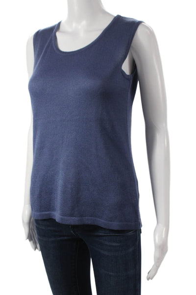 Jennifer Tyler Women Blue Basic Tank Round Neck Sleeveless Size 48