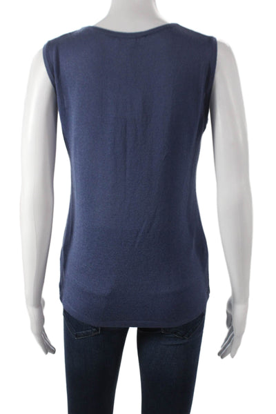 Jennifer Tyler Women Blue Basic Tank Round Neck Sleeveless Size 48