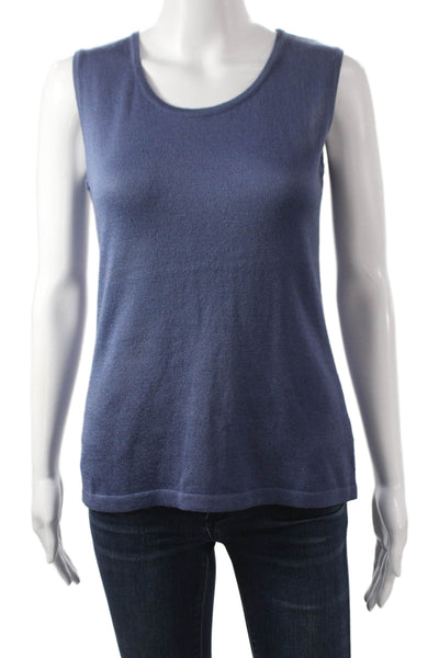 Jennifer Tyler Women Basic Blue Tank Top Sleeveless Round Neck Size 46