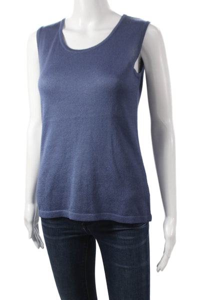 Jennifer Tyler Women Basic Blue Tank Top Sleeveless Round Neck Size 46