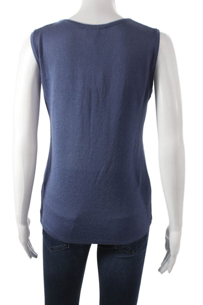 Jennifer Tyler Women Basic Blue Tank Top Sleeveless Round Neck Size 46