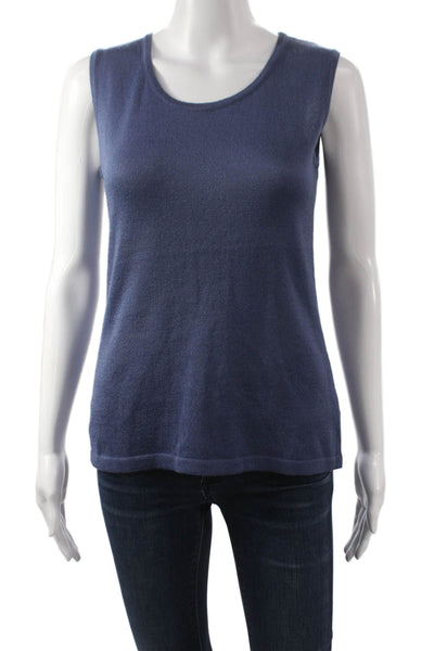 Jennifer Tyler Womens Basic Sleeveless Scoop Neck Tank Blue Size 48