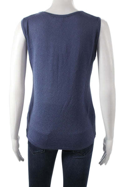 Jennifer Tyler Womens Basic Sleeveless Scoop Neck Tank Blue Size 48