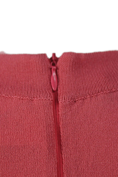 Jennifer Tyler Womens Pink Knit Mock Neck Tunic Blouse 3/4 Sleeve Size L