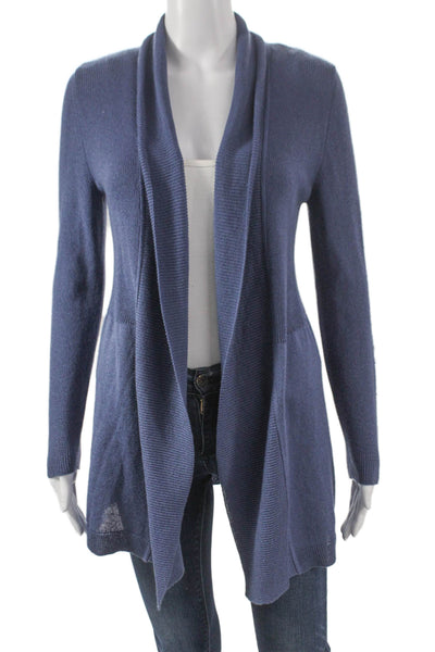 Jennifer Tyler Womens Cardigan Sweater Blue V Neck Longsleeve 55% Cotton Size S