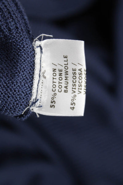 Jennifer Tyler Womens Cardigan Sweater Blue V Neck Longsleeve 55% Cotton Size S