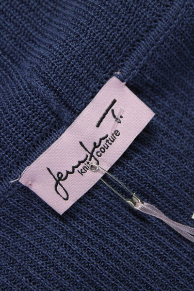 Jennifer Tyler Womens Cardigan Sweater Blue V Neck Longsleeve 55% Cotton Size S