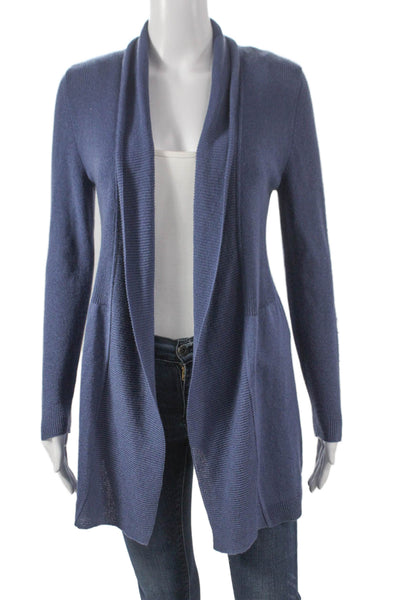 Jennifer Tyler Womens Blue Shawl Neck Cardigan Long Sleeve Size L
