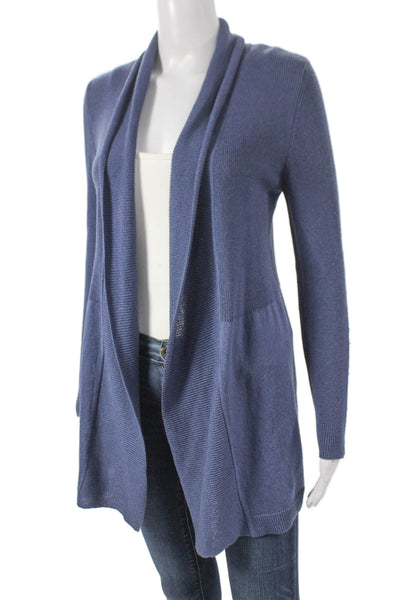 Jennifer Tyler Womens Blue Shawl Neck Cardigan Long Sleeve Size L