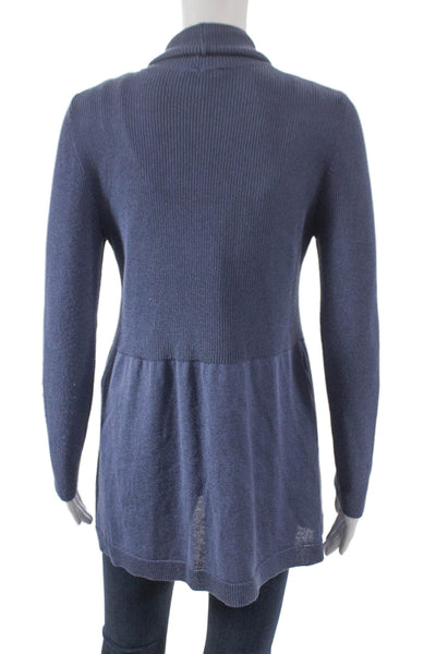 Jennifer Tyler Womens Blue Shawl Neck Cardigan Long Sleeve Size L