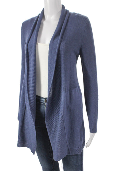 Jennifer Tyler Womens Blue Shawl Collar Cardigan Long Sleeve Size M