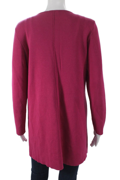 Jennifer Tyler Women Cardigan V-Neck Long Sleeve Pink Size M