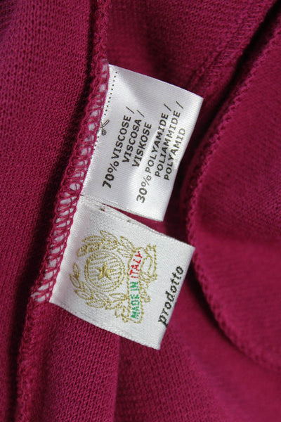 Jennifer Tyler Women Cardigan V-Neck Long Sleeve Pink Size M