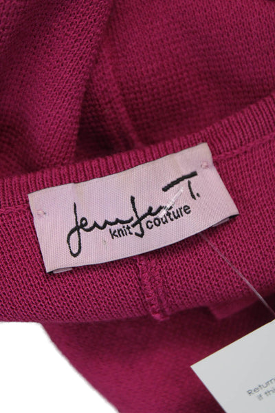 Jennifer Tyler Women Cardigan V-Neck Long Sleeve Pink Size M