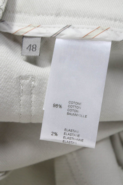 Sharis Mens Chino Pants Beige High Rise 34 Inseam 98% Cotton Size 48