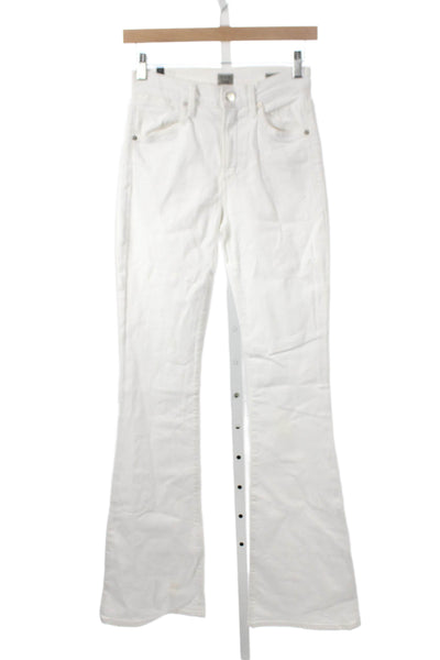 Citizens of Humanity Women Flared Jeans White Cotton High Rise Size 24