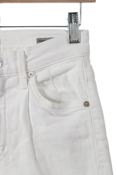 Citizens of Humanity Women Flared Jeans White Cotton High Rise Size 24