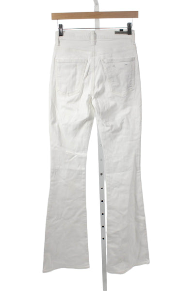 Citizens of Humanity Women Flared Jeans White Cotton High Rise Size 24