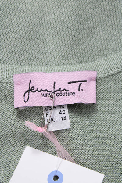 Jennifer Tyler Women Basic Viscose Green Sleeveless Tank Round Neck Size 44
