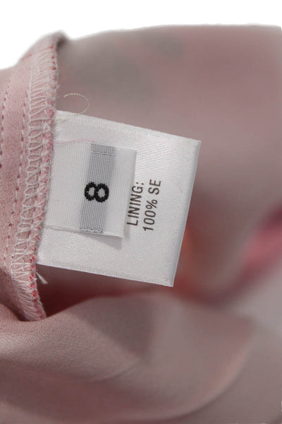 Prabal Gurung Women Pink Silk Floral V-Neck Sleeveless Blouse Pullover Size 8