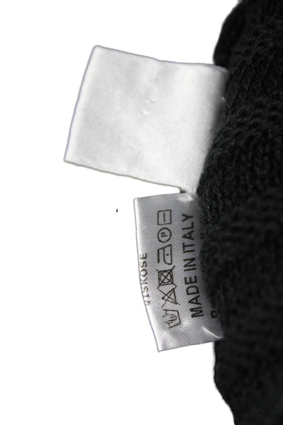 Jennifer Tyler Women Cardigan Collared Black Cotton Blend Long Sleeve Size 40