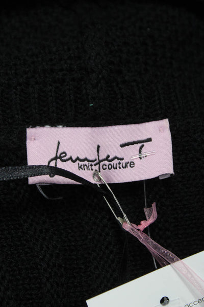 Jennifer Tyler Womens Collared Long Sleeve Cotton Blend Cardigan Black Size 38