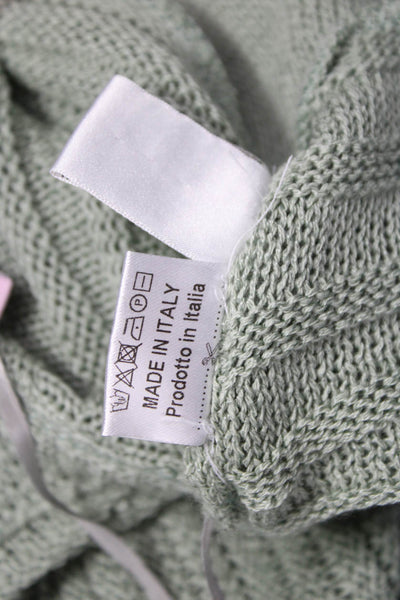 Jennifer Tyler Womens Green Cotton Collared Long Sleeve Cardigan Size 40