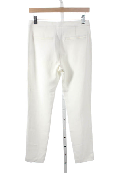 Adam Lippes Womens Dress Pants White Viscose Zip Inseam 28 Size 2