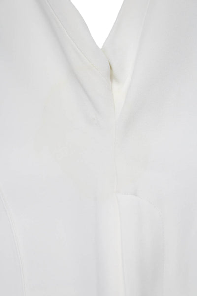 Adam Lippes Womens Dress Pants White Viscose Zip Inseam 28 Size 2
