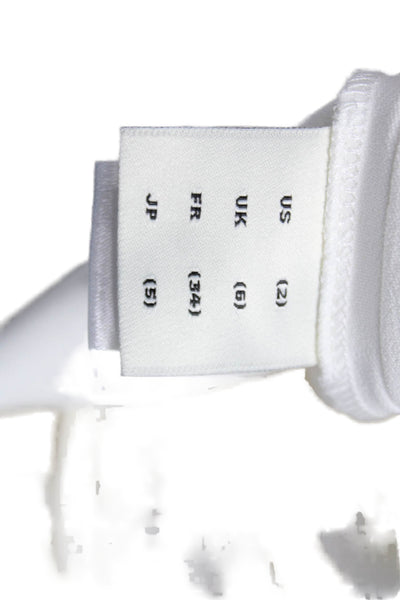 Adam Lippes Womens Dress Pants White Viscose Zip Inseam 28 Size 2