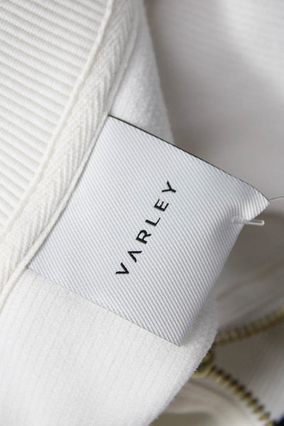 Varley Womens Pullover Collared Zip Cotton Long Sleeve White Size XS