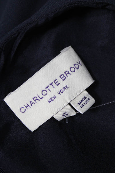 Charlotte Brody Women Basic Blue Long Sleeve Round Neck Blouse Size S