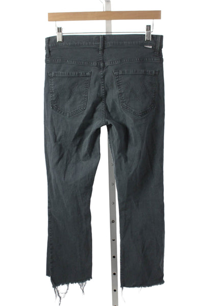 Mother Women Flared Jeans Gray Cotton Mid Rise Inseam 24 Size 28