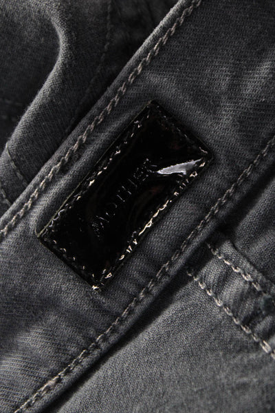 Mother Women Flared Jeans Gray Cotton Mid Rise Inseam 24 Size 28