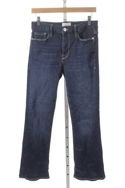 Frame Women Bootcut Jeans Blue Cotton Blend Mid Rise Button Size 28