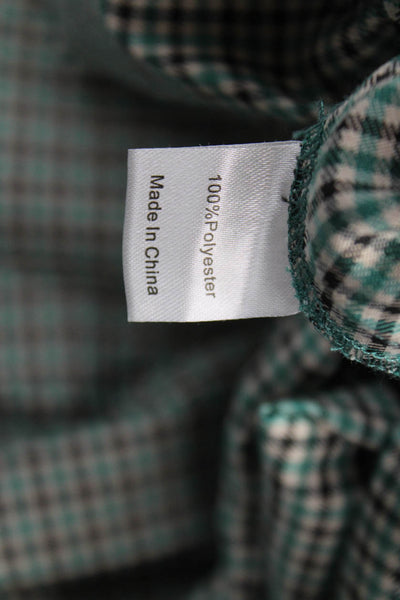 Tuckernuck Womens Short Shift Dress Plaid Collared Button Long Sleeve Size L