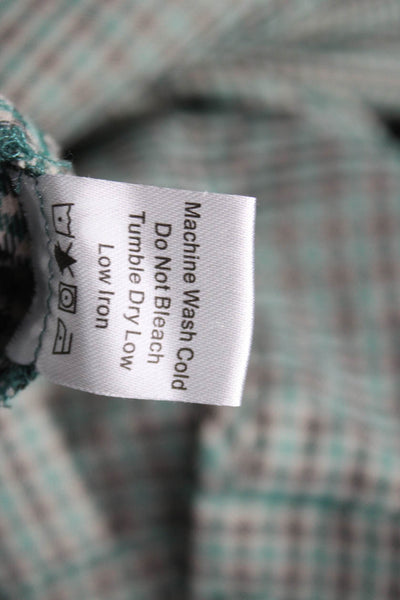 Tuckernuck Womens Short Shift Dress Plaid Collared Button Long Sleeve Size L