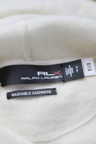 RLX Ralph Lauren Womens Cashmere V Neck Pullover Hoodie White Size S