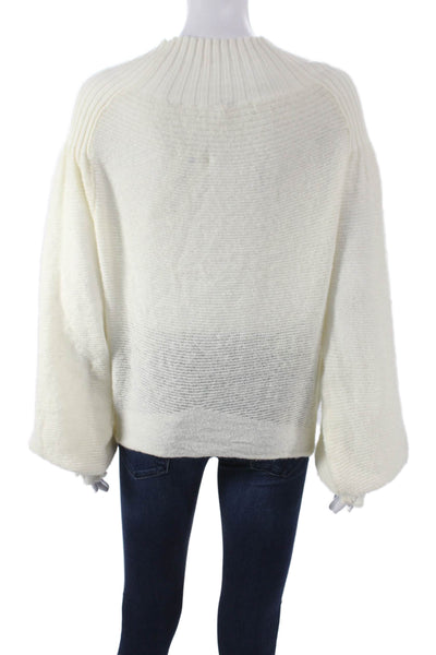 Free People Womens Ivory Wool Pullover Sweater Crew Neck Long Sleeve Size XS