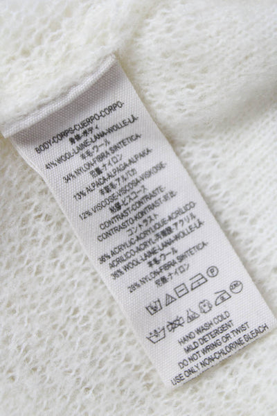 Free People Womens Ivory Wool Pullover Sweater Crew Neck Long Sleeve Size XS