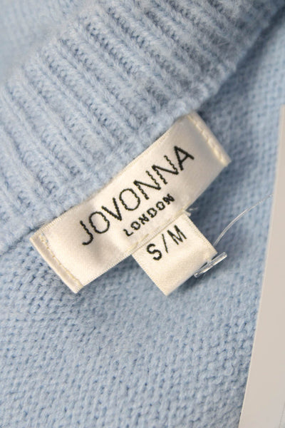 Jovonna London Women Blue Pullover Crew Neck Long Sleeve Acrylic Size S