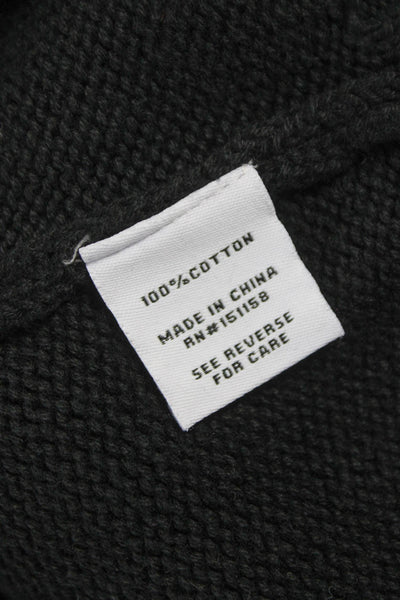 525 Womens Pullover Sweater Black 100% Cotton Mock Neck Long Sleeve Size S