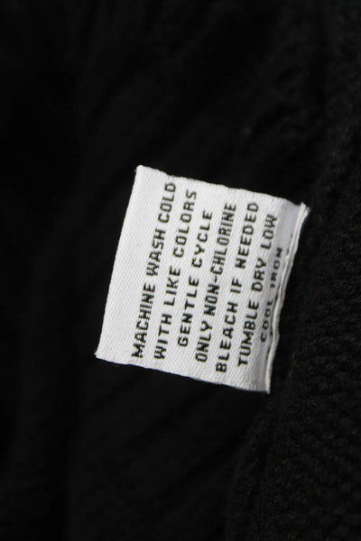 525 Womens Pullover Sweater Black 100% Cotton Mock Neck Long Sleeve Size S